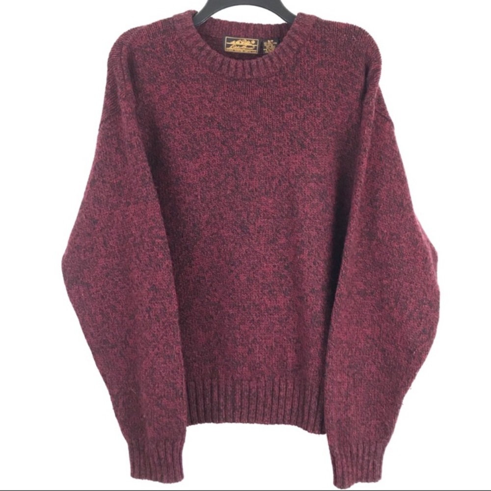 Eddie Bauer Crew neck Sweater Wool Maroon sz small
